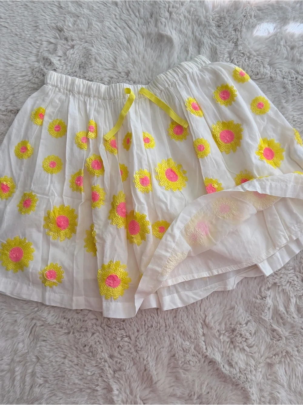 Mini Boden Girls Sequin Flower Skirt